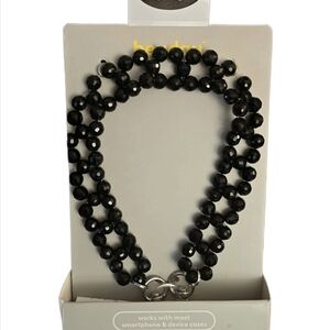 Heyday Black Faceted Beads Phone Wristlet